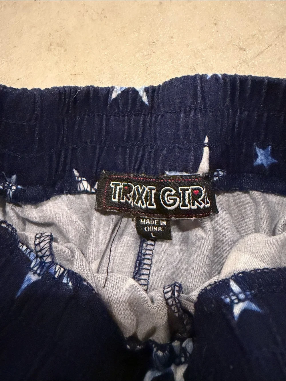Trixxi Girl Navy Blue Star Print Top